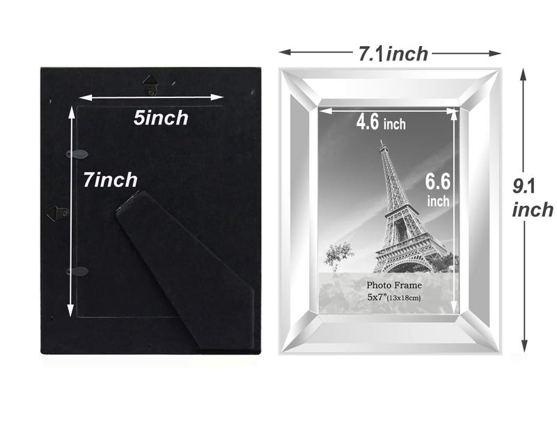 Meetart Mirror Photo Frame 5x7 inch 2 Piece Pack for Home Decoration Wall Hang or Tabletop Display - Image 3